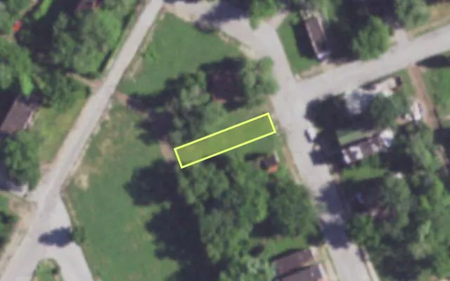 Aerial view of 3943 VEST AV — vacant lot, St. Louis with approximate parcel outline