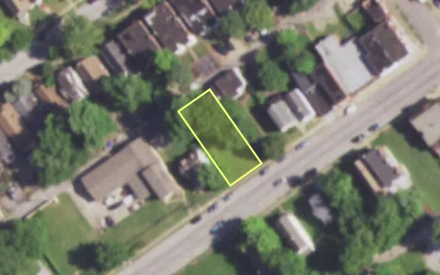 Aerial view of 5363 UNION BLVD — vacant lot, St. Louis with approximate parcel outline