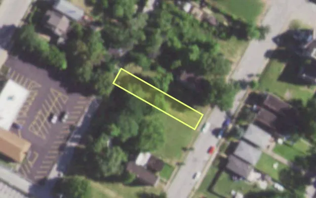 Aerial view of 1625 SEMPLE AV — vacant lot, St. Louis with approximate parcel outline