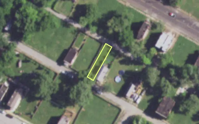 Aerial view of 3855 SHERMAN PL — vacant lot, St. Louis with approximate parcel outline
