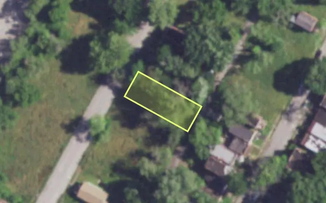 Aerial view of 3114 NEW ASHLAND PL — vacant lot, St. Louis with approximate parcel outline