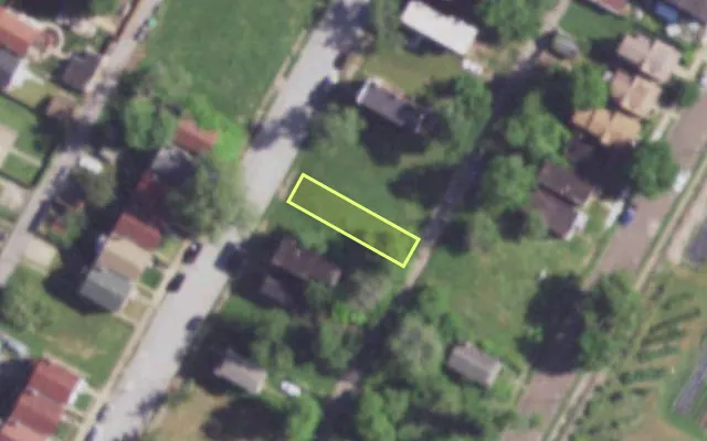 Aerial view of 4230 JOHN AV — vacant lot, St. Louis with approximate parcel outline