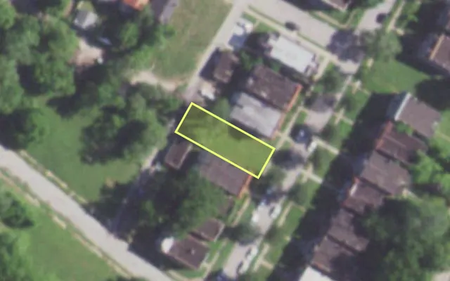 Aerial view of 3343 BELT AV — vacant lot, St. Louis with approximate parcel outline