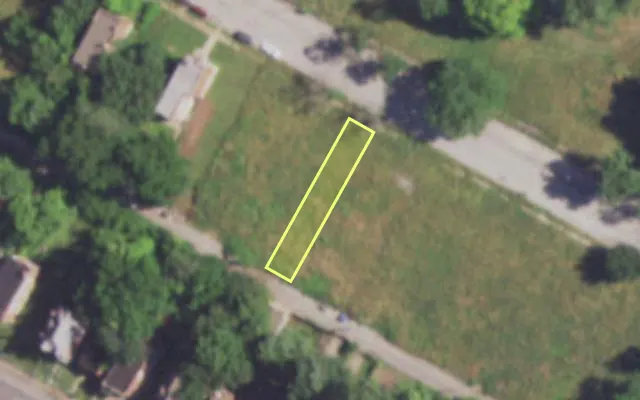 Aerial view of 4202 W EVANS AV — vacant lot, St. Louis with approximate parcel outline