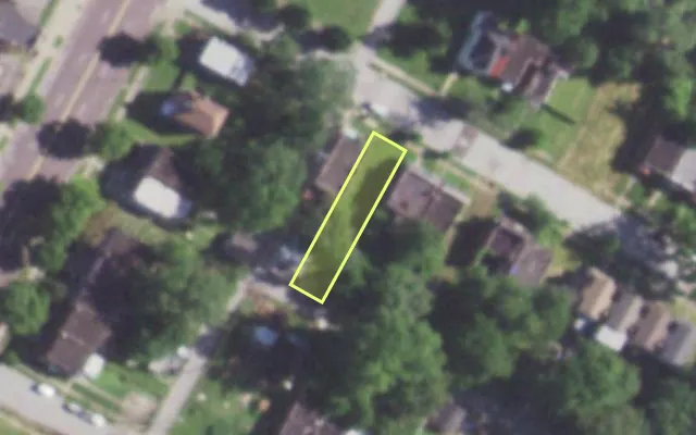 Aerial view of 5256 TERRY AV — vacant lot, St. Louis with approximate parcel outline