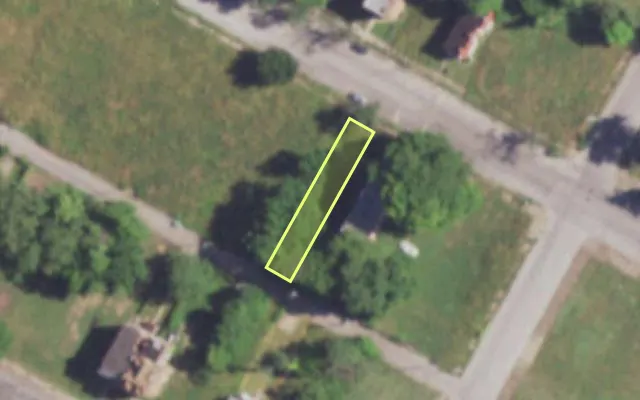 Aerial view of 4216 EVANS AV — vacant lot, St. Louis with approximate parcel outline