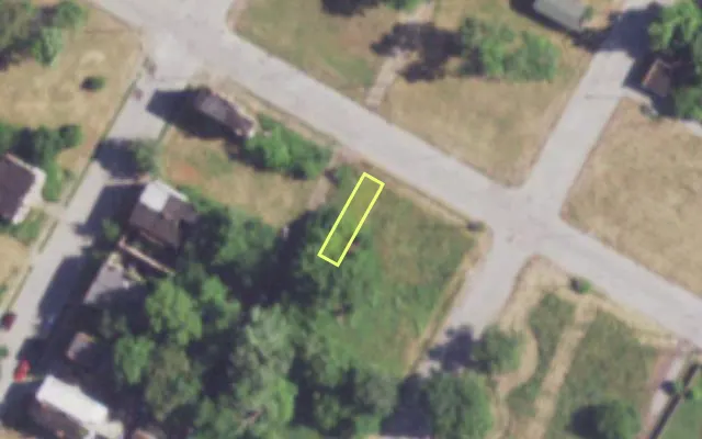 Aerial view of 3110 NORTH MARKET ST — vacant lot, St. Louis with approximate parcel outline