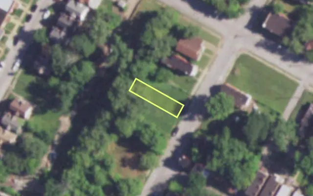 Aerial view of 4035 CAMELLIA AV — vacant lot, St. Louis with approximate parcel outline