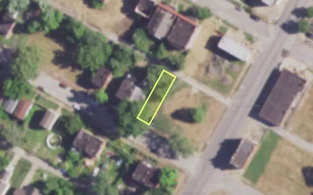 Aerial view of 3911 KENNERLY AV — vacant lot, St. Louis with approximate parcel outline
