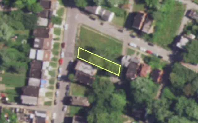 Aerial view of 1338 WALTON AV — vacant lot, St. Louis with approximate parcel outline