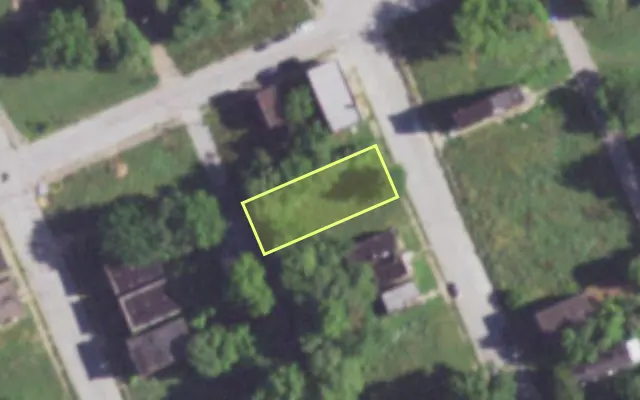 Aerial view of 4429 N 19TH ST — vacant lot, St. Louis with approximate parcel outline