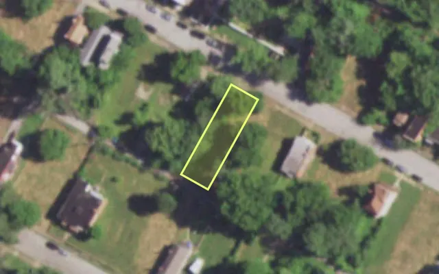Aerial view of 4430 COTTAGE AV — vacant lot, St. Louis with approximate parcel outline