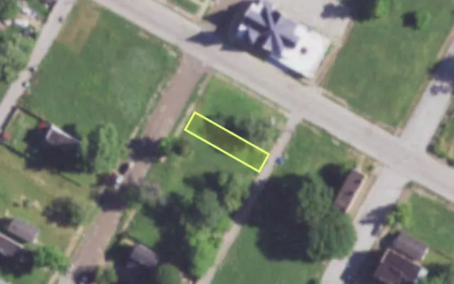 Aerial view of 4254 GANO AV — vacant lot, St. Louis with approximate parcel outline