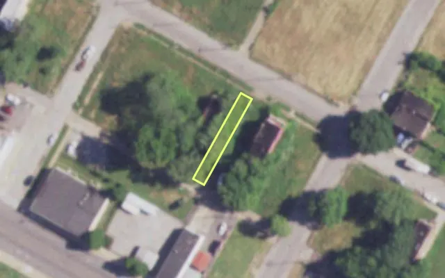 Aerial view of 4112 ALDINE AV — vacant lot, St. Louis with approximate parcel outline