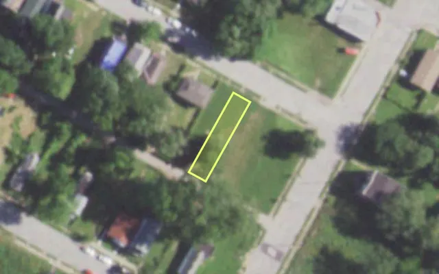 Aerial view of 5508 GREER AV — vacant lot, St. Louis with approximate parcel outline