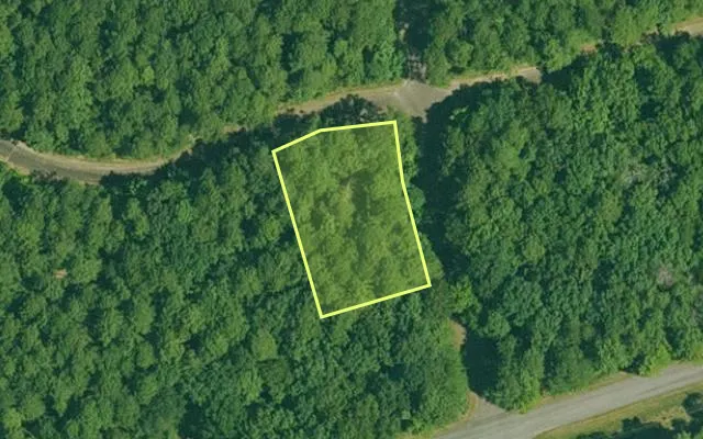 Aerial view of GARLAND County parcel 65065 — Arkansas post-auction with approximate parcel outline