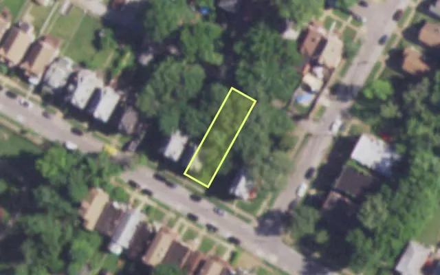 Aerial view of 4637 MARGARETTA AV — vacant lot, St. Louis with approximate parcel outline
