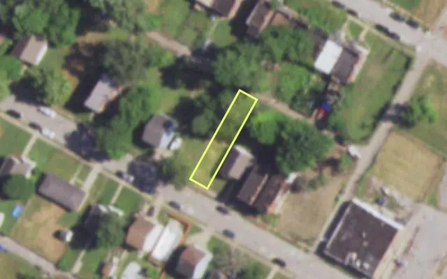 Aerial view of 4533 ST FERDINAND AV — vacant lot, St. Louis with approximate parcel outline