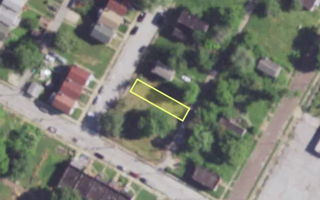 Aerial view of 4210 JOHN AV — vacant lot, St. Louis with approximate parcel outline