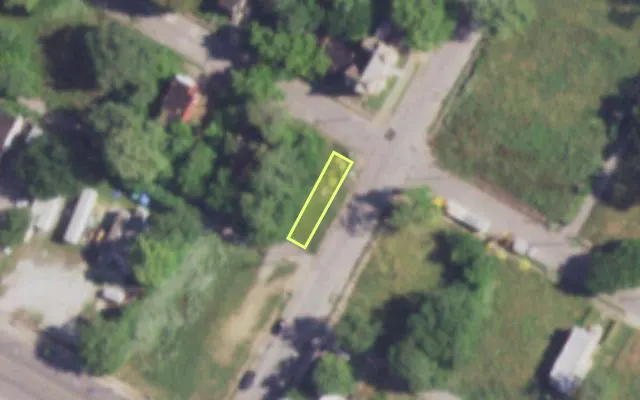 Aerial view of 4200 ALDINE AV — vacant lot, St. Louis with approximate parcel outline
