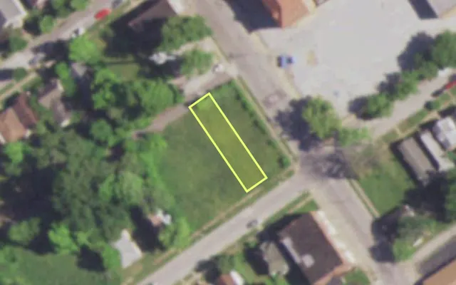Aerial view of 4973 ALCOTT AV — vacant lot, St. Louis with approximate parcel outline
