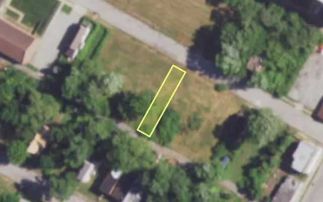 Aerial view of 4328 NORTH MARKET ST — vacant lot, St. Louis with approximate parcel outline