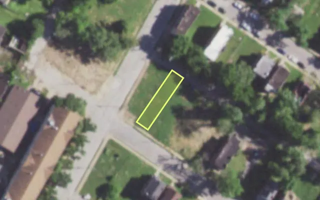 Aerial view of 5983 COTE BRILLIANTE AV — vacant lot, St. Louis with approximate parcel outline