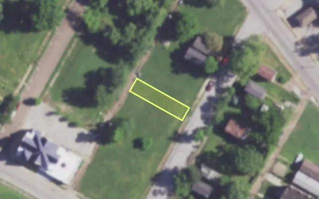 Aerial view of 4321 JOHN AV — vacant lot, St. Louis with approximate parcel outline