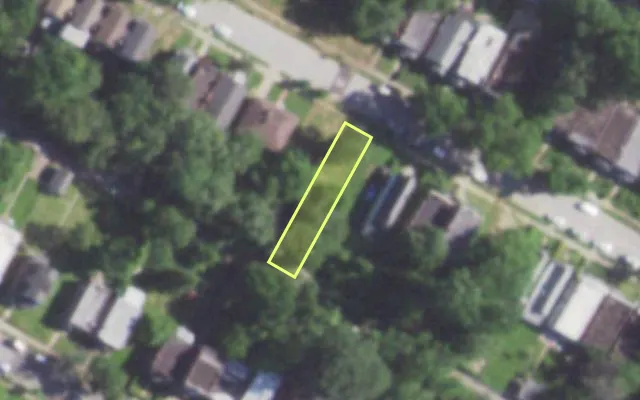 Aerial view of 5206 TERRY AV — vacant lot, St. Louis with approximate parcel outline