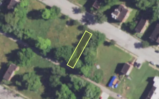 Aerial view of 3970 COOK AV — vacant lot, St. Louis with approximate parcel outline