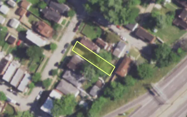 Aerial view of 5410 MICHIGAN AV — vacant lot, St. Louis with approximate parcel outline