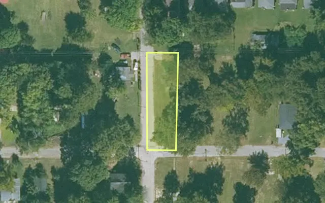 Aerial view of MISSISSIPPI County parcel 305-05338-000 — Arkansas post-auction with approximate parcel outline