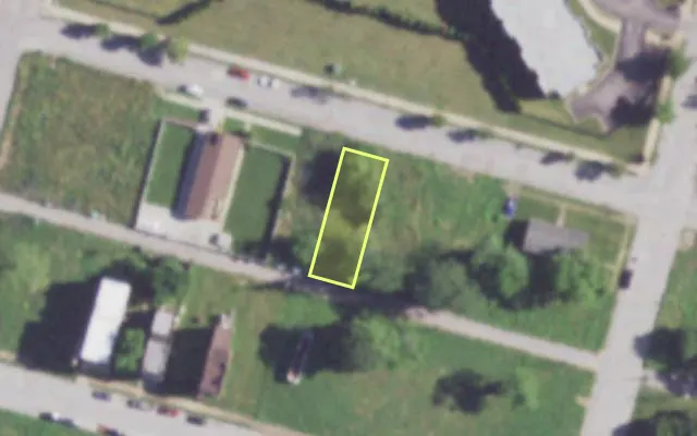 Aerial view of 2320 DODIER ST — vacant lot, St. Louis with approximate parcel outline