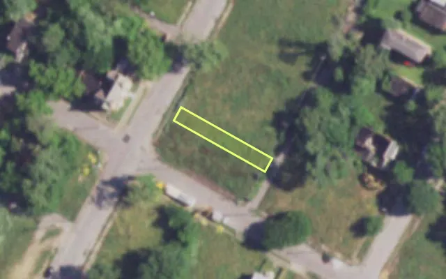 Aerial view of 1704 WHITTIER ST — vacant lot, St. Louis with approximate parcel outline