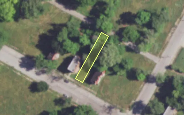 Aerial view of 4217 E EVANS AV — vacant lot, St. Louis with approximate parcel outline