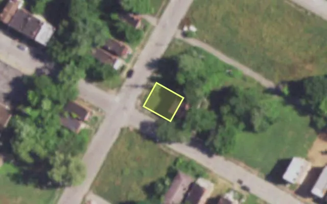 Aerial view of 1700 BILLUPS AV — vacant lot, St. Louis with approximate parcel outline