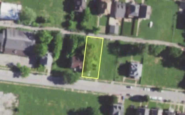 Aerial view of 5729 VERNON AV — vacant lot, St. Louis with approximate parcel outline