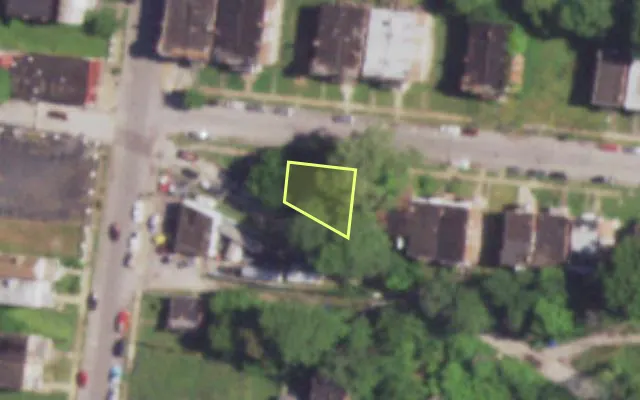 Aerial view of 4738 MCMILLAN AV — vacant lot, St. Louis with approximate parcel outline