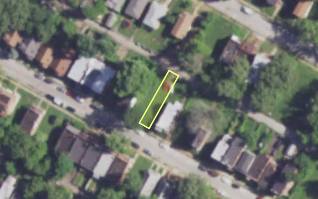 Aerial view of 4473 PENROSE ST — vacant lot, St. Louis with approximate parcel outline
