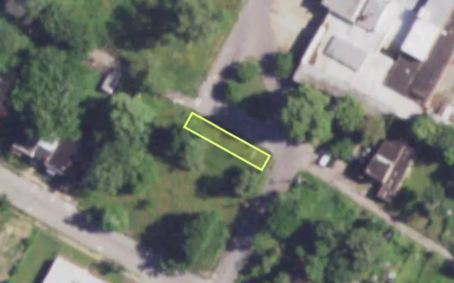 Aerial view of 3015 LAMBDIN AV — vacant lot, St. Louis with approximate parcel outline