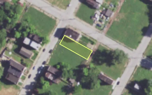 Aerial view of 4160 PLEASANT ST — vacant lot, St. Louis with approximate parcel outline