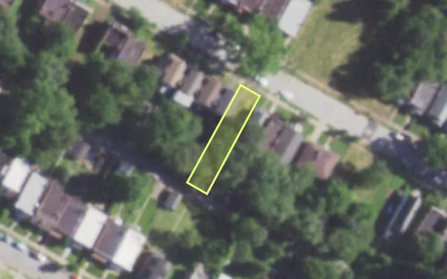 Aerial view of 5226 TERRY AV — vacant lot, St. Louis with approximate parcel outline