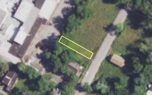 Aerial view of 3045 NEW ASHLAND PL — vacant lot, St. Louis with approximate parcel outline