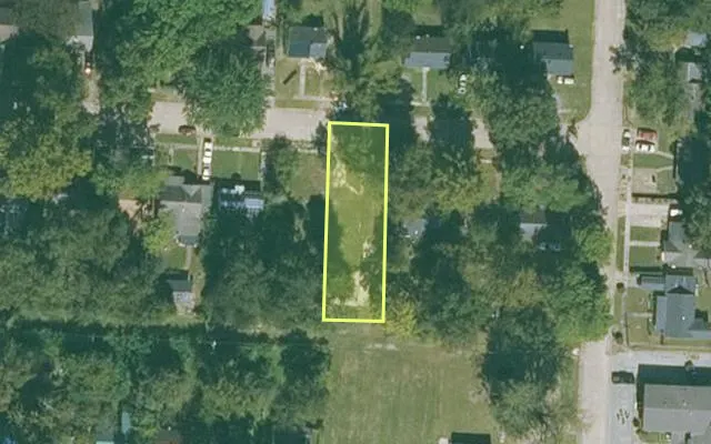 Aerial view of MISSISSIPPI County parcel 305-02319-000 — Arkansas post-auction with approximate parcel outline