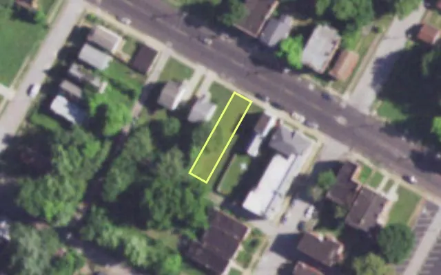 Aerial view of 4110 H LEE AV — vacant lot, St. Louis with approximate parcel outline