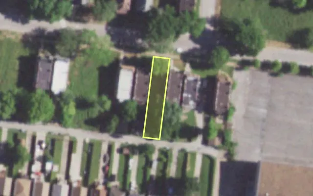 Aerial view of 5964 BARTMER AV — vacant lot, St. Louis with approximate parcel outline