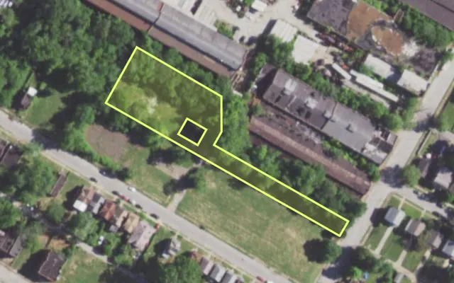 Aerial view of 2725 HAMILTON AV — vacant lot, St. Louis with approximate parcel outline