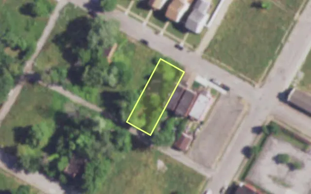Aerial view of 4216 GARFIELD AV — vacant lot, St. Louis with approximate parcel outline