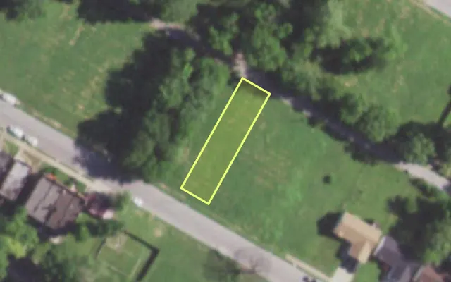Aerial view of 5645 COTE BRILLIANTE AV — vacant lot, St. Louis with approximate parcel outline