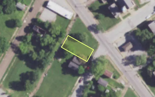Aerial view of 4337 JOHN AV — vacant lot, St. Louis with approximate parcel outline